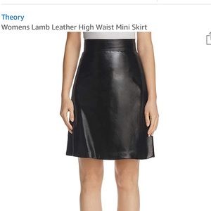 Theory Leather Mini Skirt - Size 4